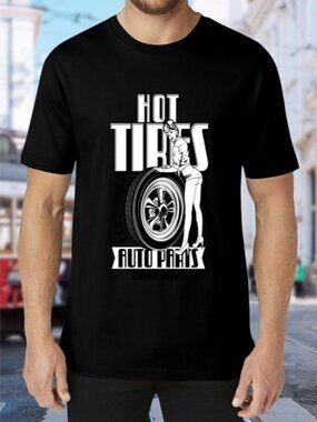 Hot Tires Auto Parts Graphic Tee - Black & White